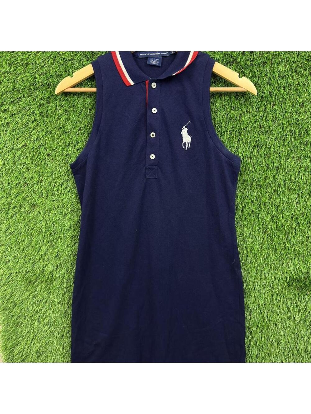 Ralph Lauren Golf Big Pony Sleeveless Polo Dress Navy Medium